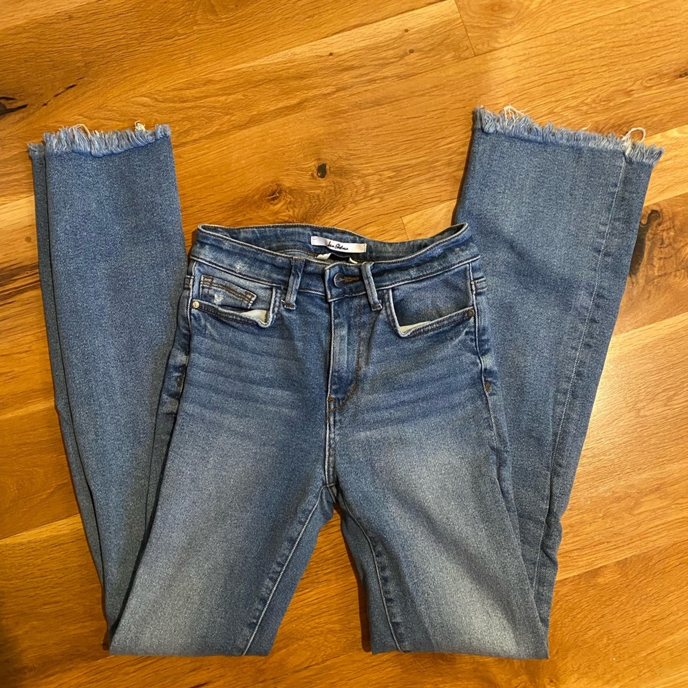 High Rise Frayed Bootcut Jeans Women